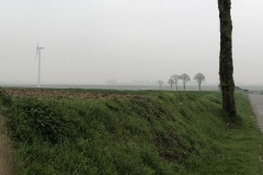 windmills in the fog